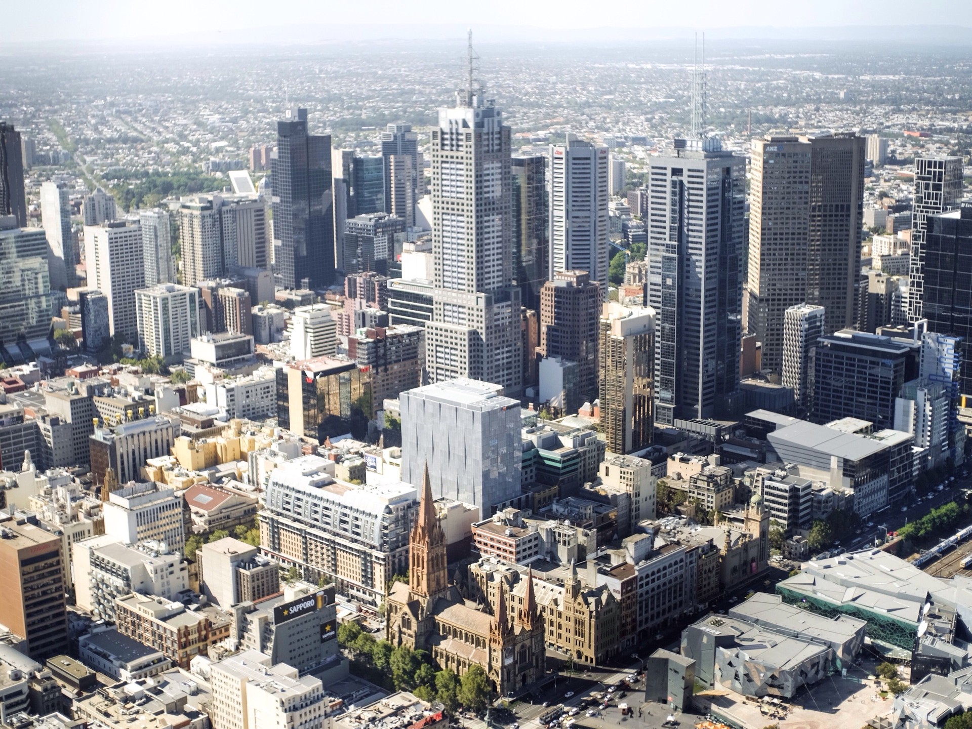 Aerial View Of Melbourne City